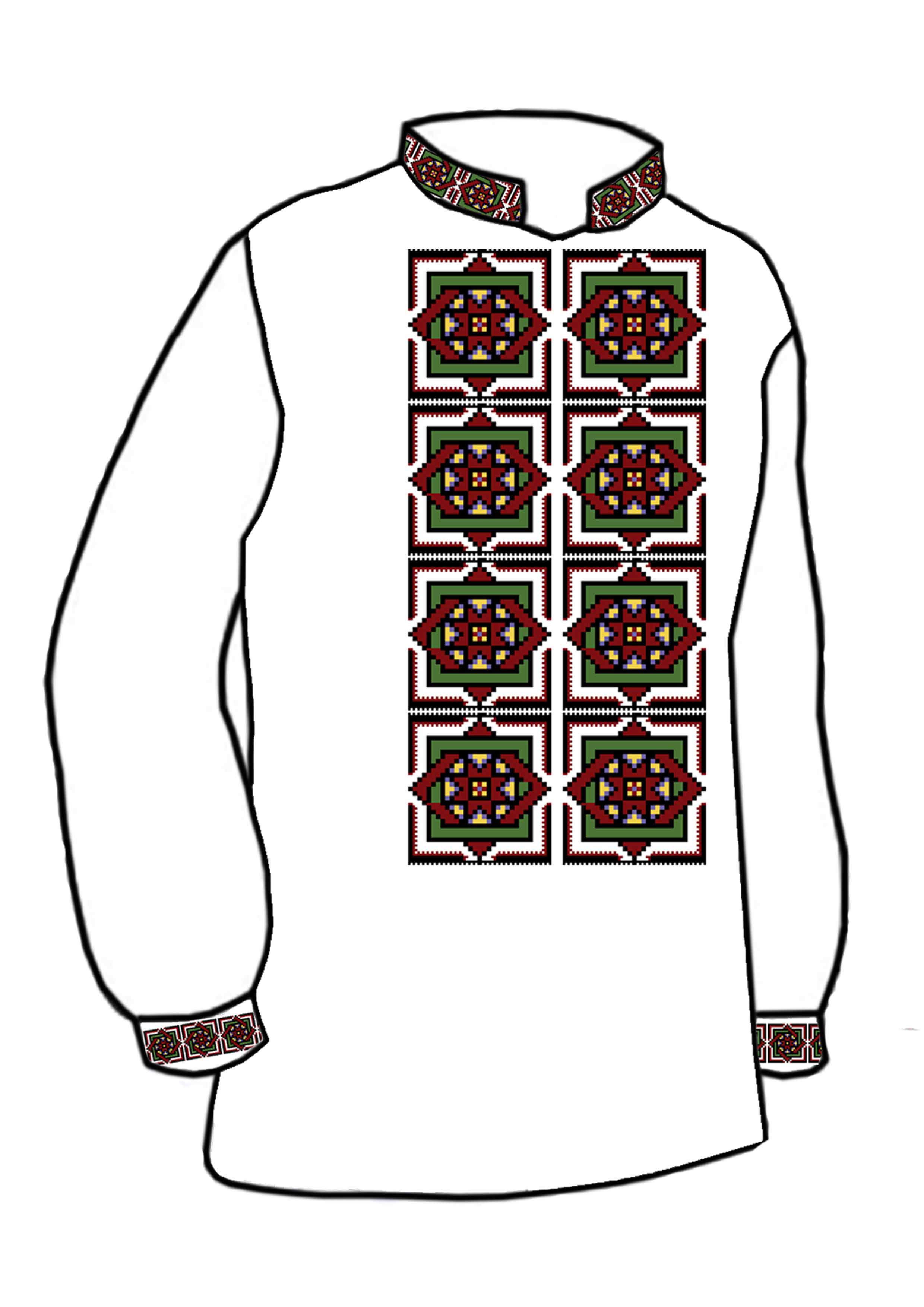 Заготовка для вишивки нитками або бісером сорочка СЧ-127 домоткане полотно Заготовка для вишивки нитками або бісером сорочка СЧ-127 домоткане полотно