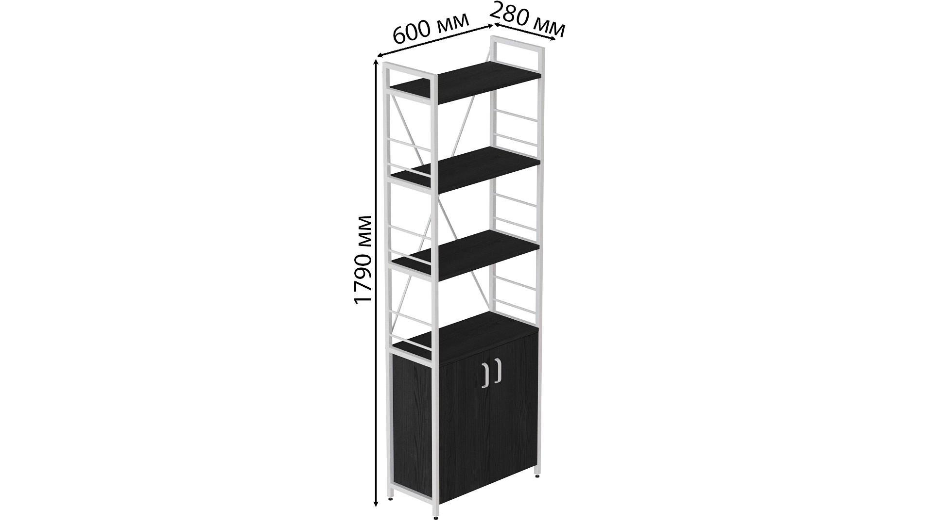 Этажерка Ferrum-decor Коннект 4/60 с тумбой ДСП 179x60x28 см Белый/Сосная Кембра (FRD-104493) - фото 3