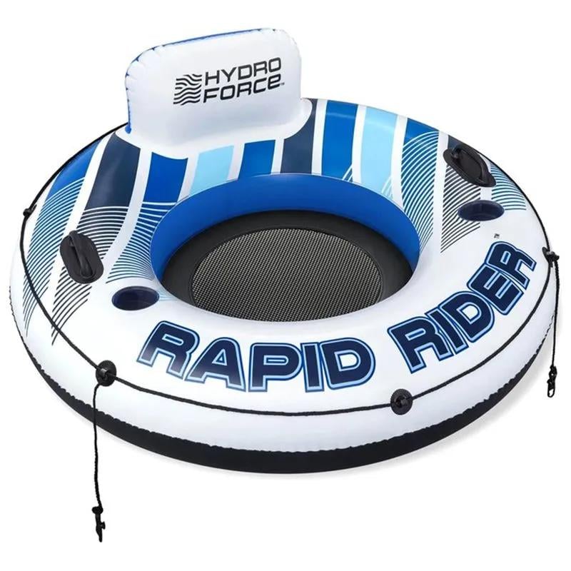 Надувное кресло для плавания Rapid Rider с веревкой/подстаканниками/спинкой Синий Надувное кресло для плавания Rapid Rider с веревкой/подстаканниками/спинкой Синий