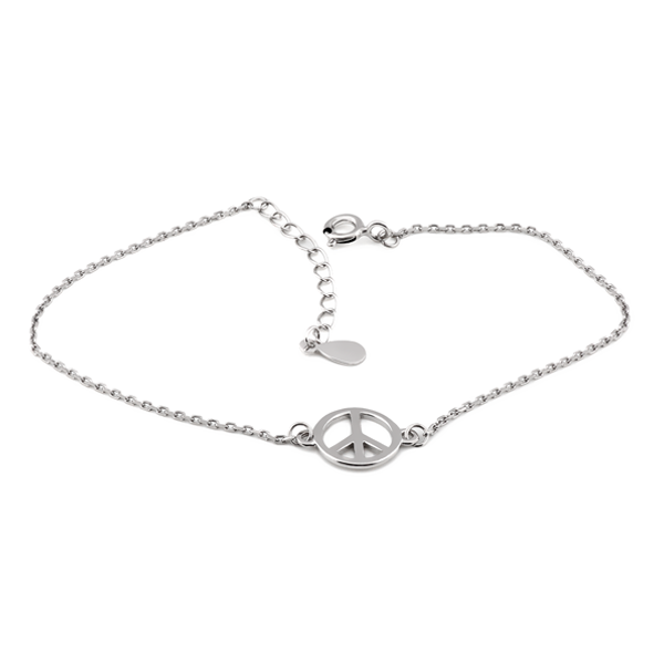 Браслет серебряный с символом Pacific на тоненькой цепочке