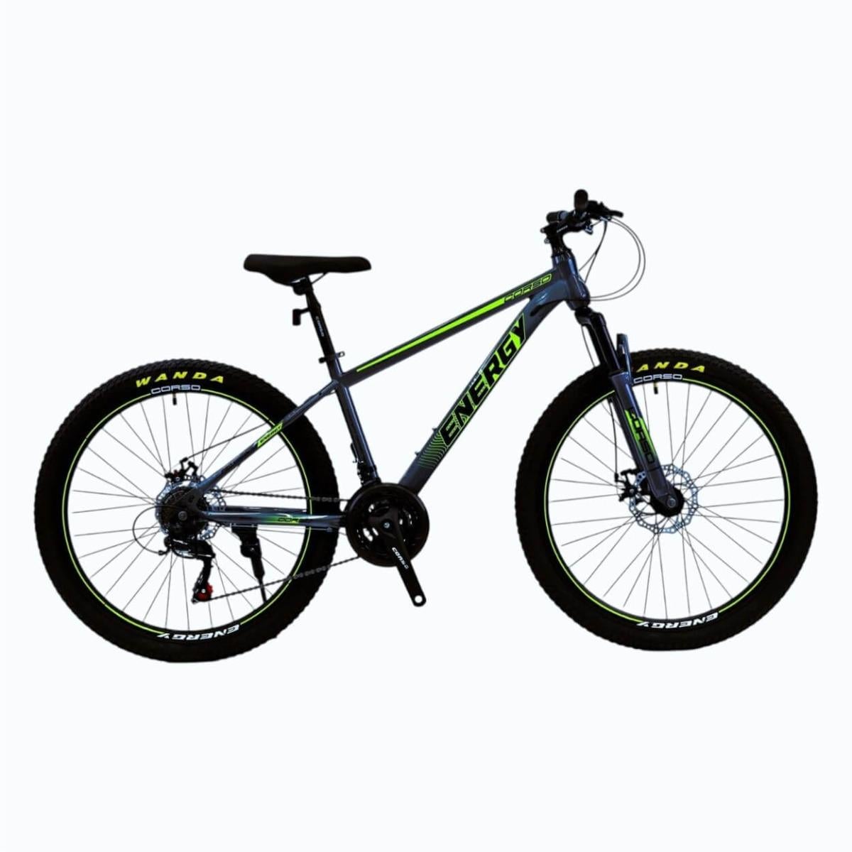 Велосипед горный Corso Energy 26"/15" Серо-салатовый (524961590)