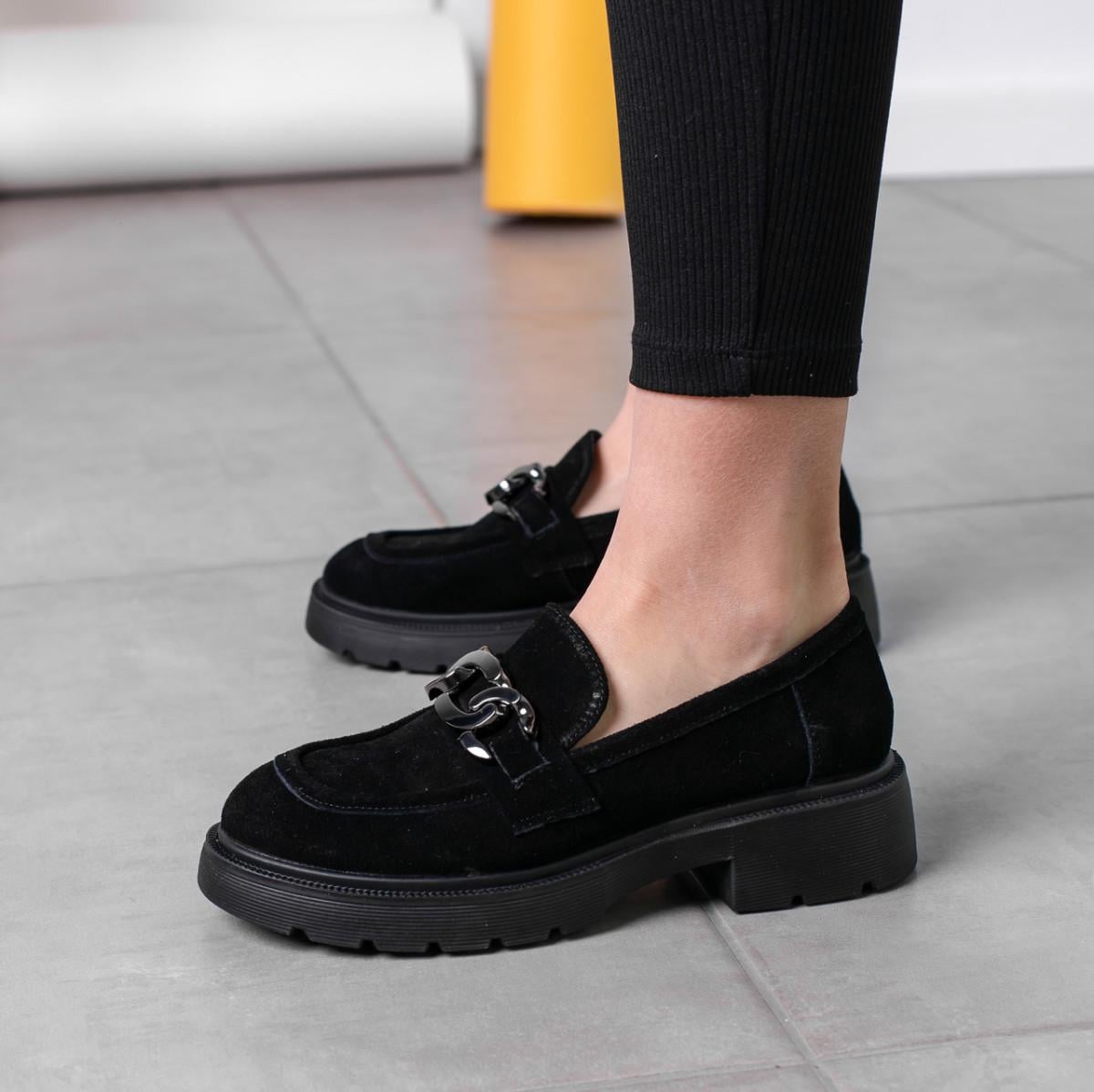 Лоферы женские Fashion р. 38 24 см Черный (3561)