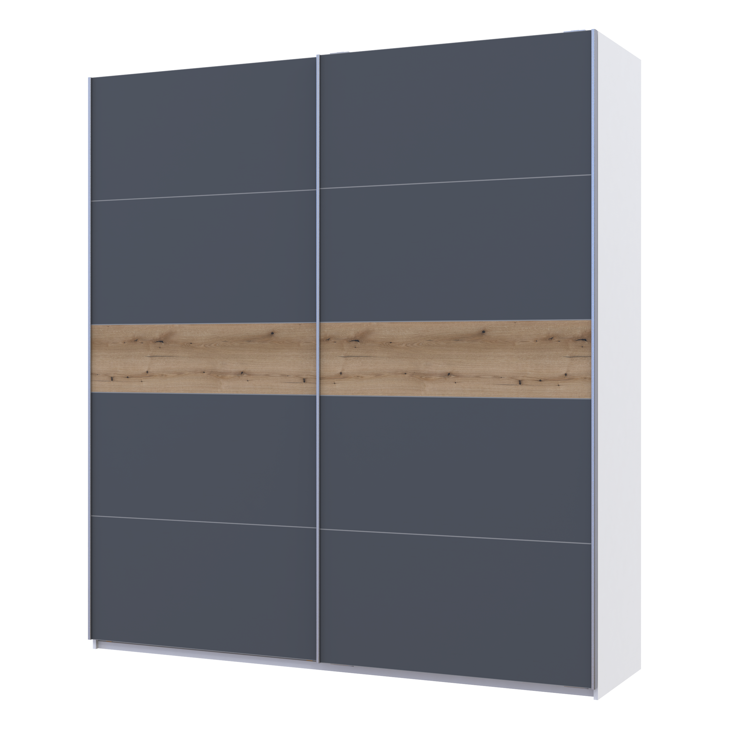 Шкаф-купе двухдверный Doros G-Caiser 220х60х240 см Белый/Графитовый/Дуб Эвок (DRS-011225)