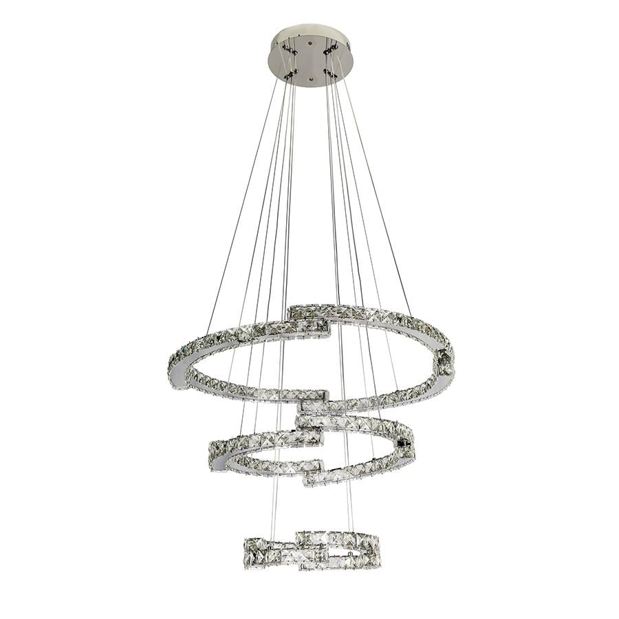 Люстра подвесная светодиодные кольца Levistella 802L8517 CH хрустальная Хром