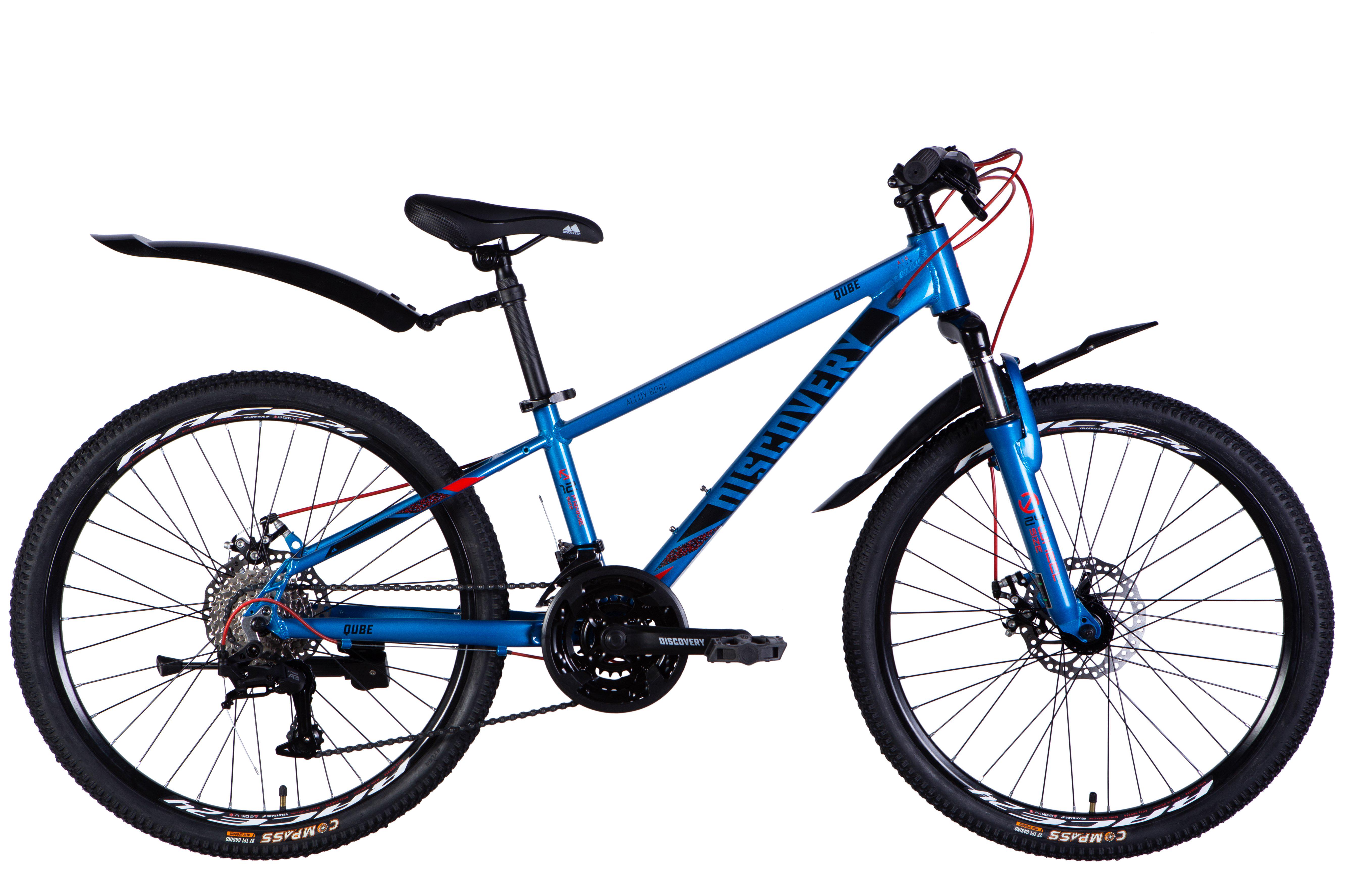 Велосипед Discovery QUBE DD CS Al 24"/11,5" 2025 Синій/Чорний (6936116102513)