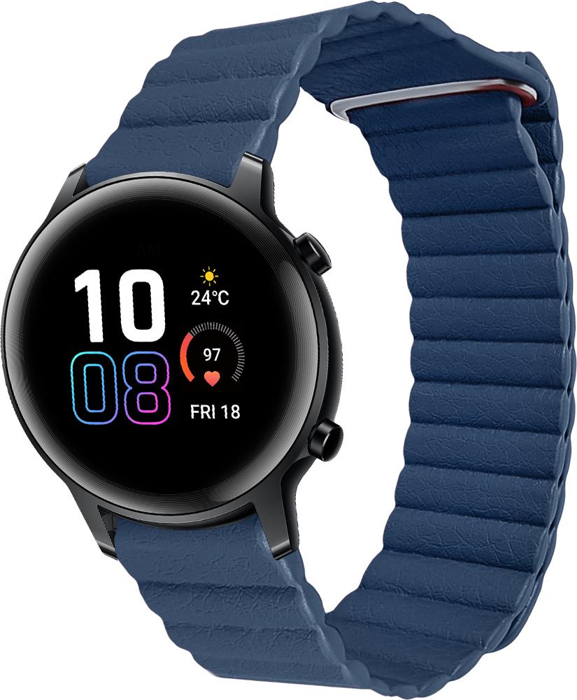 Ремінець шкіряний Genis для Honor Magic Watch 2 42 мм Blue (26509-28)