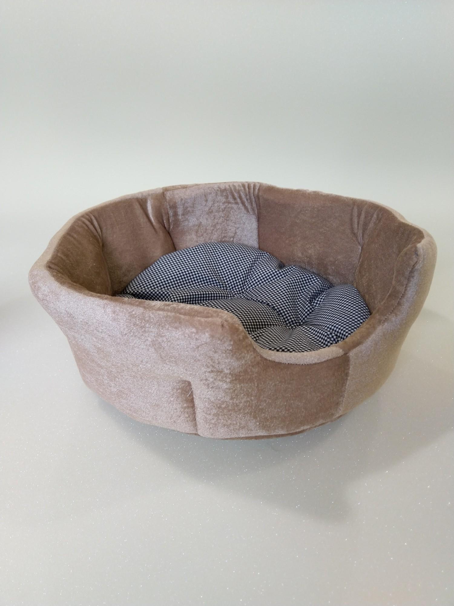 Лежанка для собак та котів Luх home з подушкою 38х38х15 см Бежевий (26881547) - фото 2