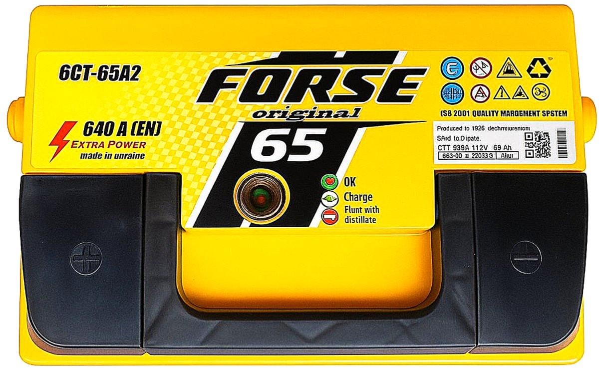 Акумулятор автомобільний Forse 65 Ah/640A L+ (906100)