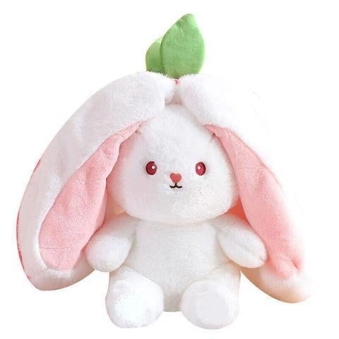 Іграшка м'яка Кролик-Полуничка трансформер 30 см Білий/Рожевий - фото 3 Іграшка м'яка Кролик-Полуничка трансформер 30 см Білий/Рожевий - фото 3
