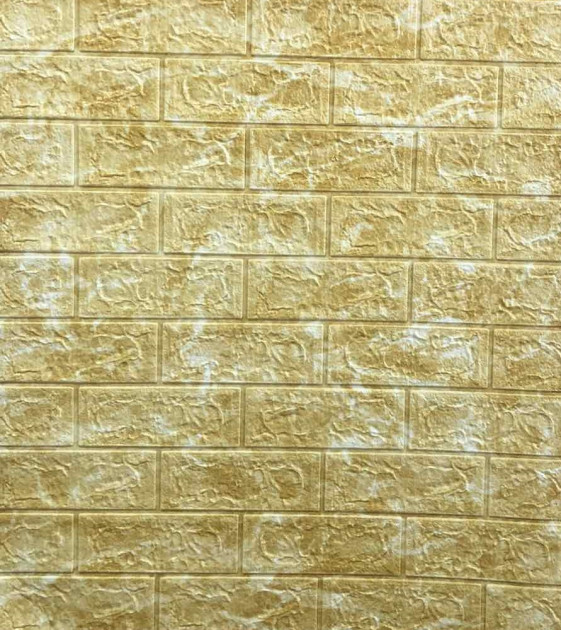 Самоклеящаяся 3D панель Sticker Wall 700x770x7 мм Светло-желтый кирпич (00159)
