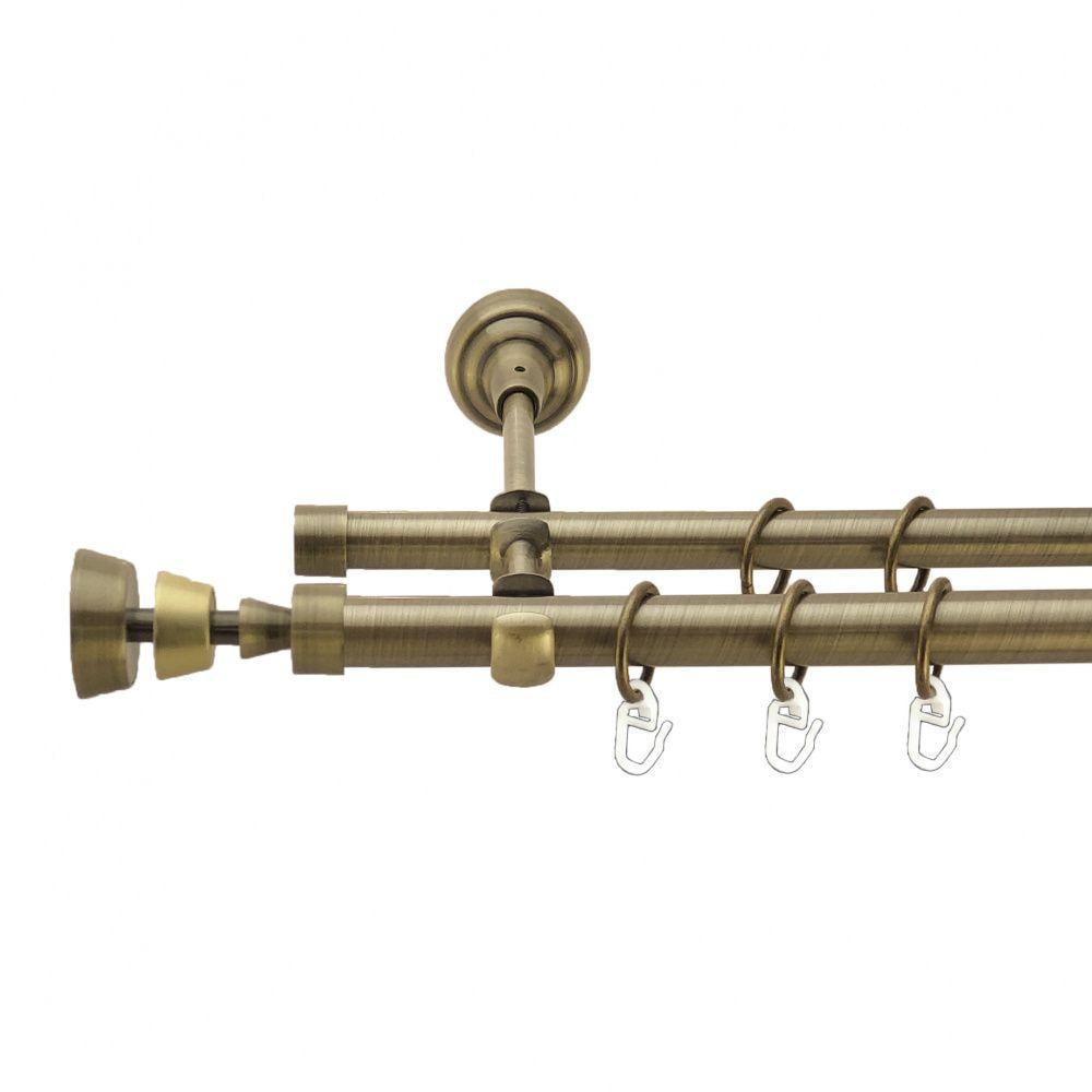 Карниз Orvit Пирамиса двухрядный гладкий 19\16 мм 300 см Антик (4003864)