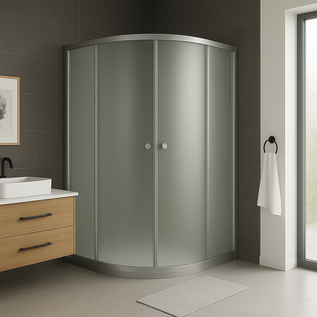 Душова кабіна Shower SATURN STN-003M-6 без піддону напівкругла розсувні двері матове скло 6 мм 80х80х190 см (C15593)