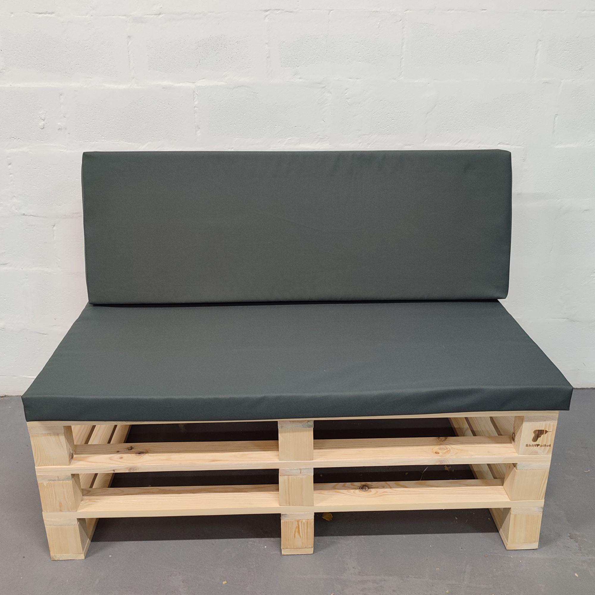 Комплект водоотталкивающих подушек для паллет-дивана eGarden оксфорд 120x60x5/120x40x5 см Серый (5312) - фото 2