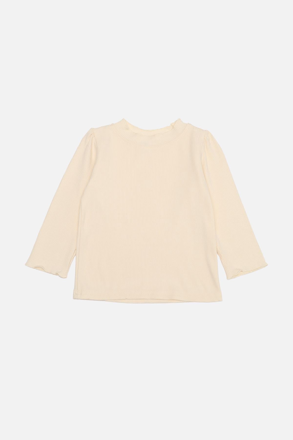 Футболка с длинным рукавом для девочки ЦБ-00268197 104 см Молочный (28576205)