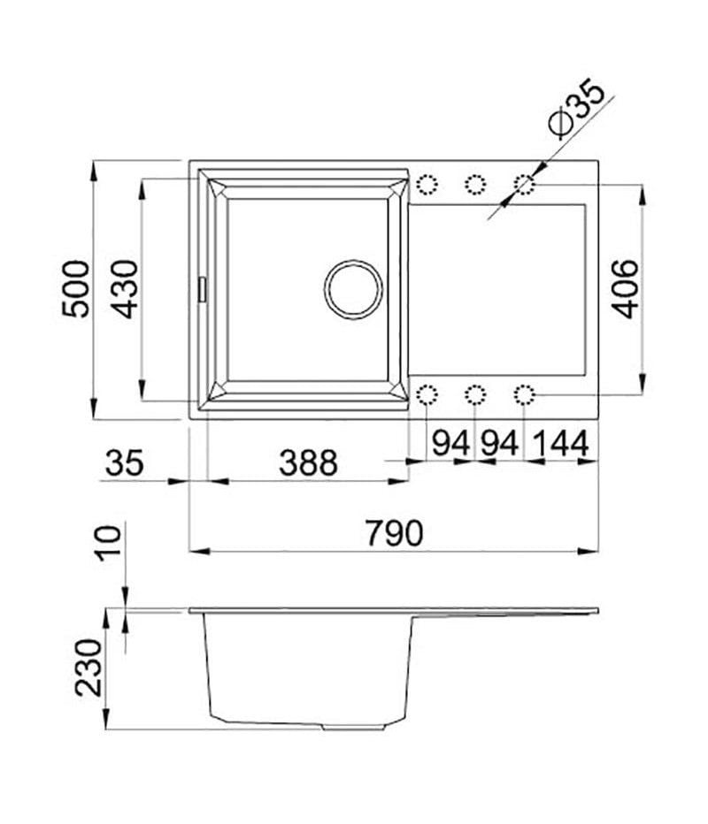 Мийка для кухні Adamant Horizon 79х50х23 см Grey - фото 3