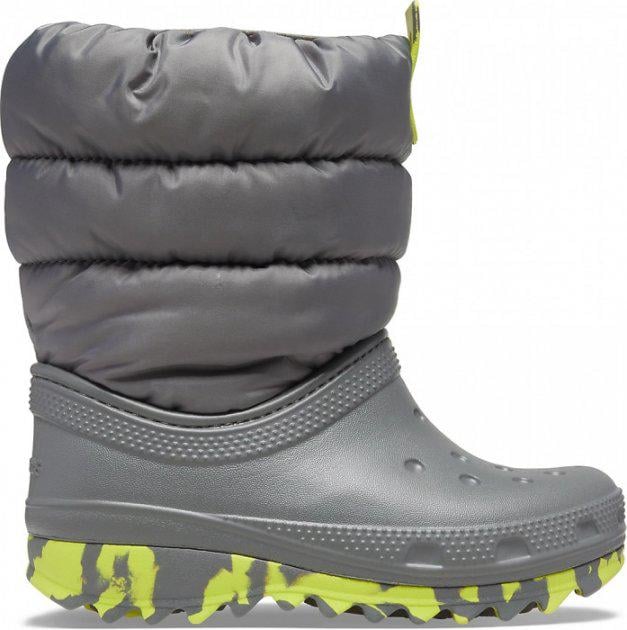 Чоботи дитячі Crocs Kids Classic Neo Puff Boot р. 12/29 18,5 см Slate Grey (12156920)