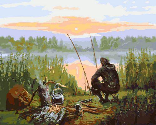 Картина за номерами Ідейка Відпочинок біля річки 40x50 см (KH2241)