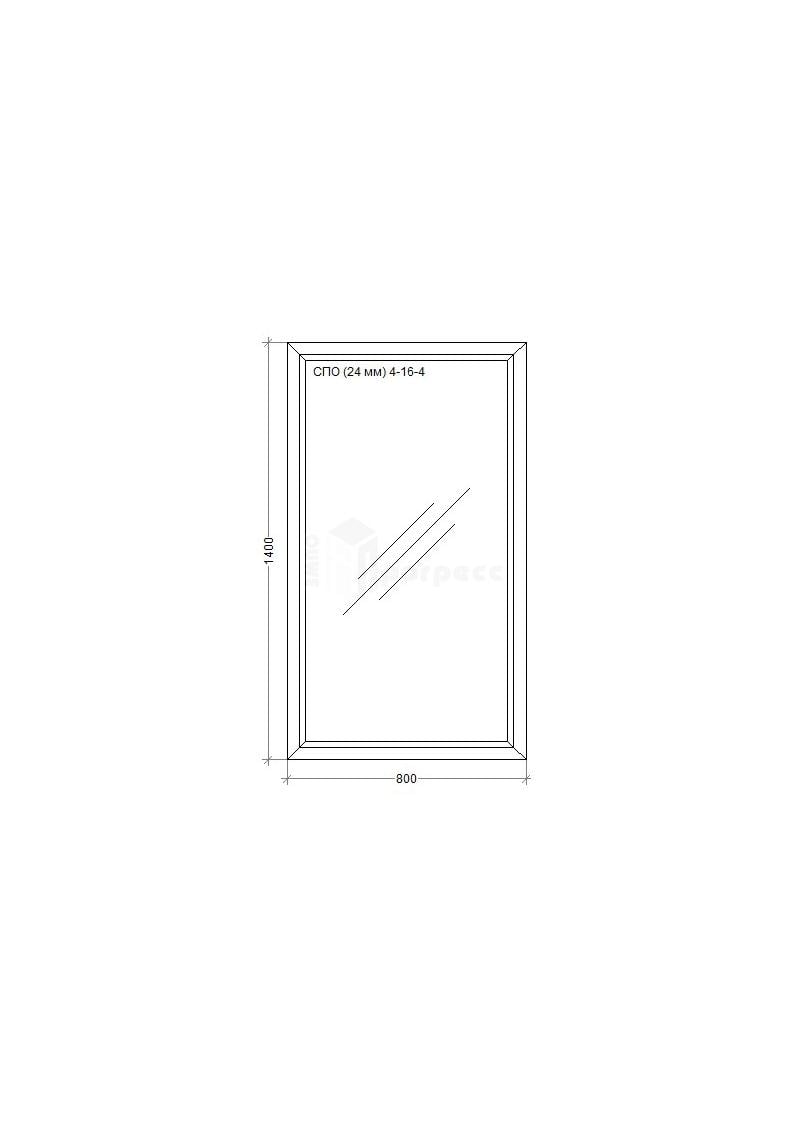 Окно металлопластиковое WDS Miroplast глухое 800х1400 мм (M.0.24.80.140) - фото 2