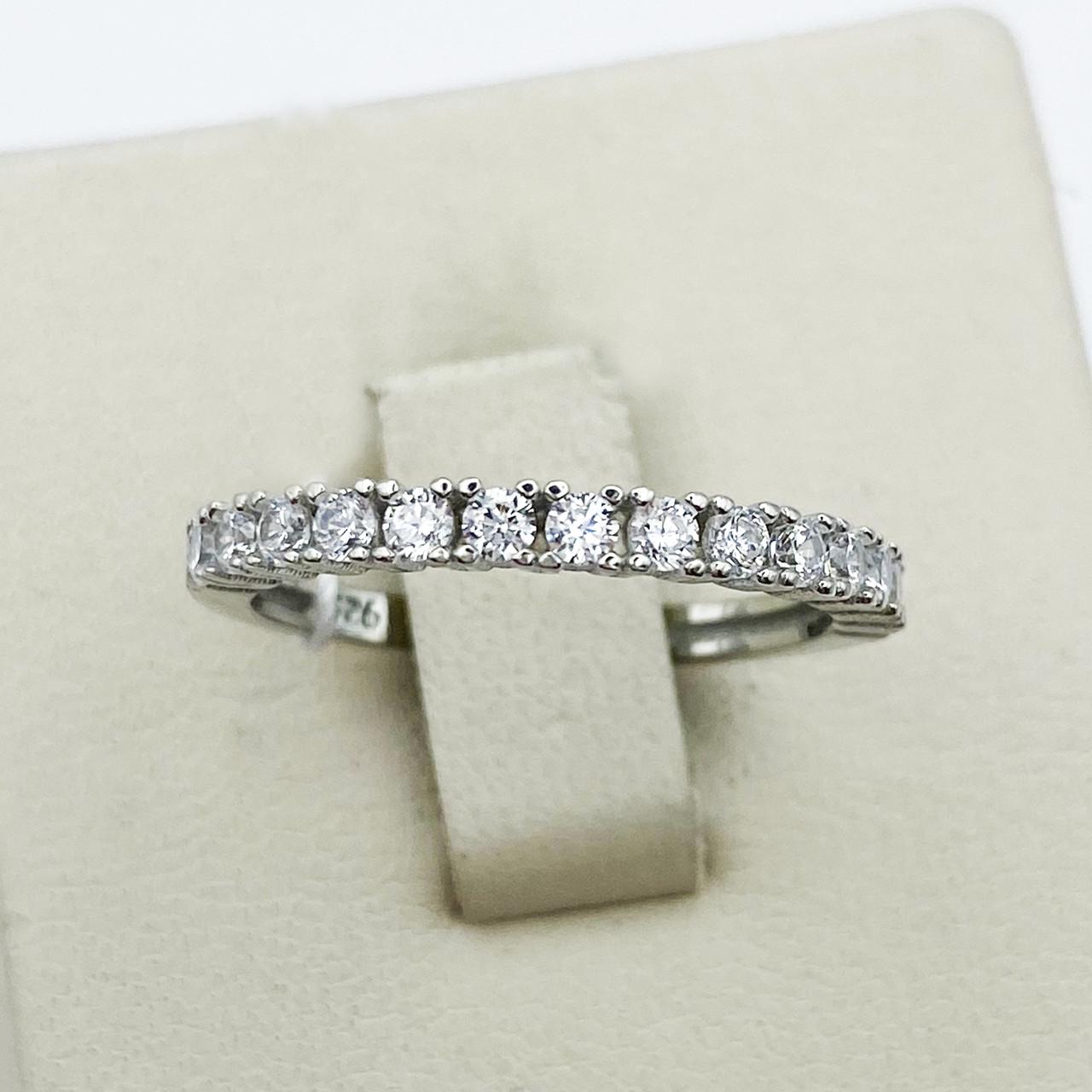 Каблучка срібна Доріжка з кубічним цирконієм р. 18 1,66 г (1906579082)