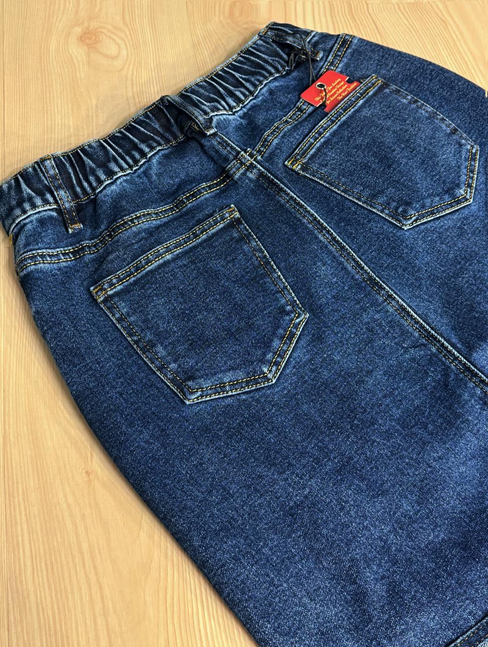 Юбка женская джинсовая Vanver 8237 резинка шнурок с разрезом вареная миди р. 34 Синий (4781) - фото 3