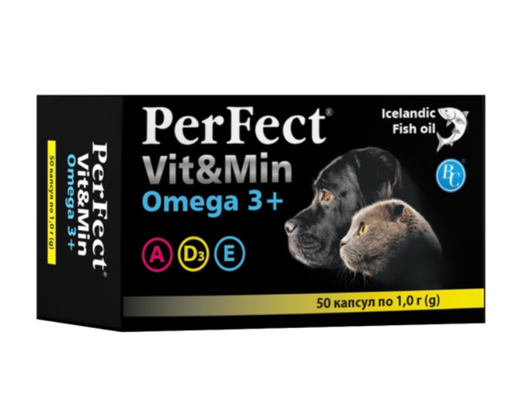 Витамин PerFect Vit&Min Omega3+ для собак и кошек №50 по 1 г
