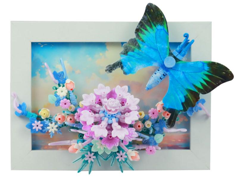Конструктор Creative Dianthus серия Art Bouquet Фоторамка Гвоздика и голубая бабочка 308 детали (2104619333)