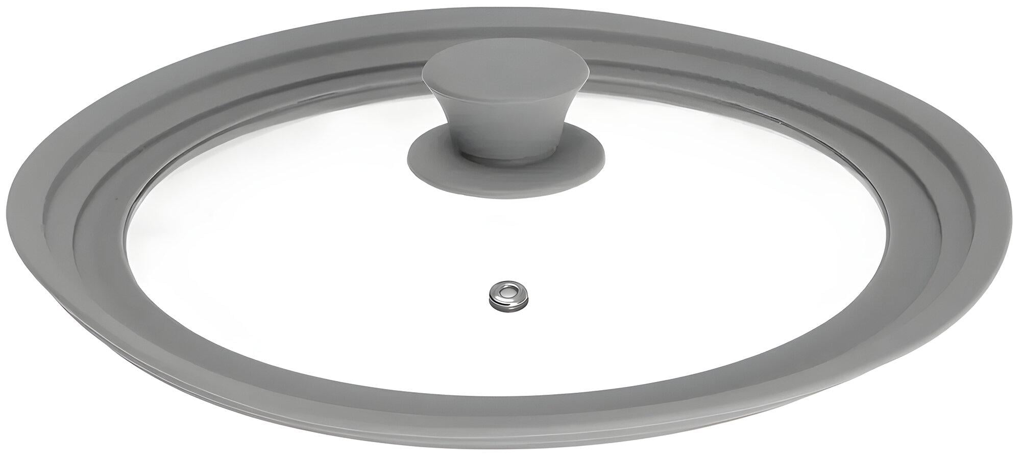 Кришка скляна з силіконовим обідком 3в1 d 28-30-32 см Grey (30930)