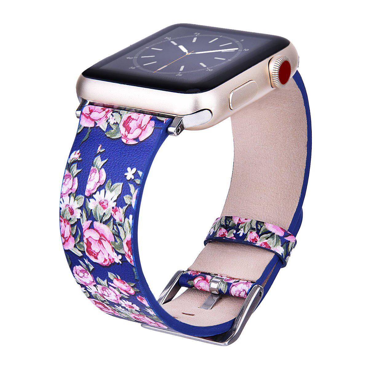 Женский кожаный ремешок для Apple Watch Винтажные розы 38-40 мм Синий Женский кожаный ремешок для Apple Watch Винтажные розы 38-40 мм Синий