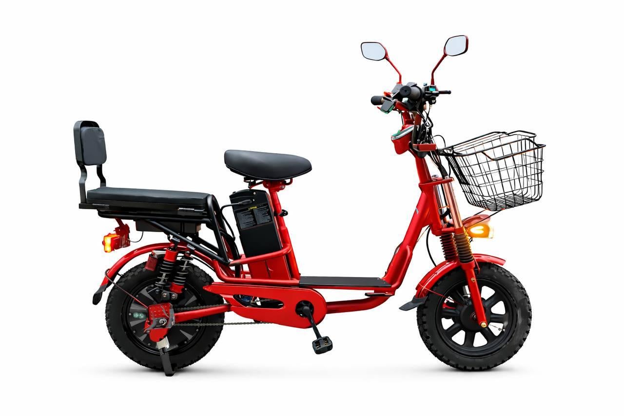 Электровелосипед Minako Monster 2000W 60V 36Ah с гидравлическими тормозами и раскладным багажником/сиденья Красный