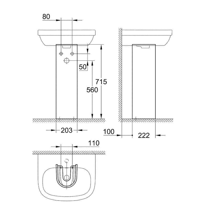 П'єдестал для раковини Grohe Euro Ceramic Білий (39202000) - фото 3