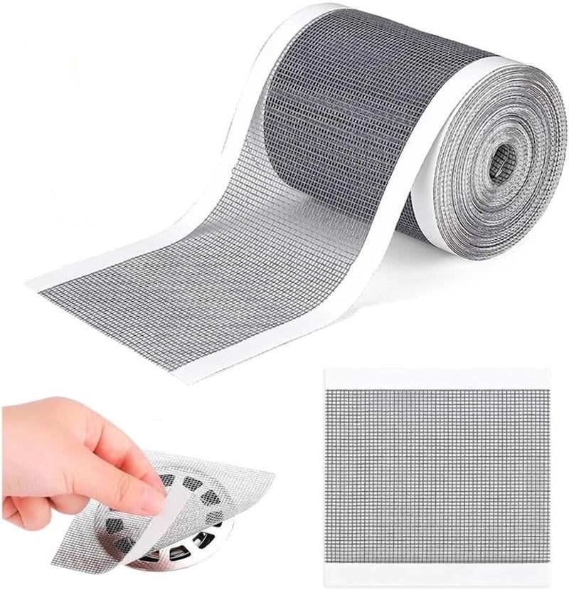 Сітка-фільтр для зливу у ванній/душі/раковині самоклейна рулон 5 м. Сріблястий - фото 2 Сітка-фільтр для зливу у ванній/душі/раковині самоклейна рулон 5 м. Сріблястий - фото 2