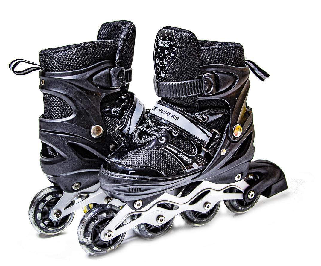 Ковзани роликові Superpower PU колеса зі світлом 24-26 см р. 38-42 Black (465976067-L) - фото 1 Ковзани роликові Superpower PU колеса зі світлом 24-26 см р. 38-42 Black (465976067-L) - фото 1