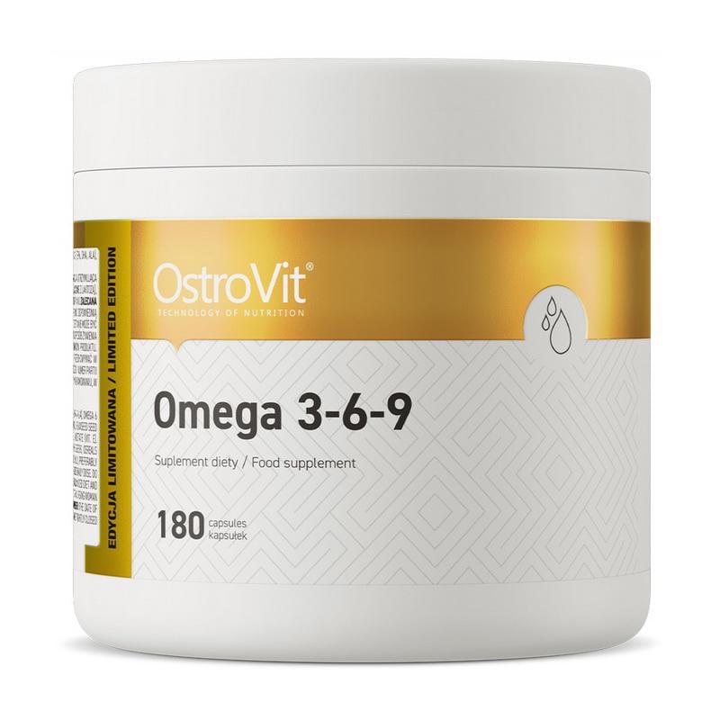 Омега 3-6-9 с рыбьим жиром маслом льна и подсолнечника OstroVit Omega 3-6-9 180 капс.