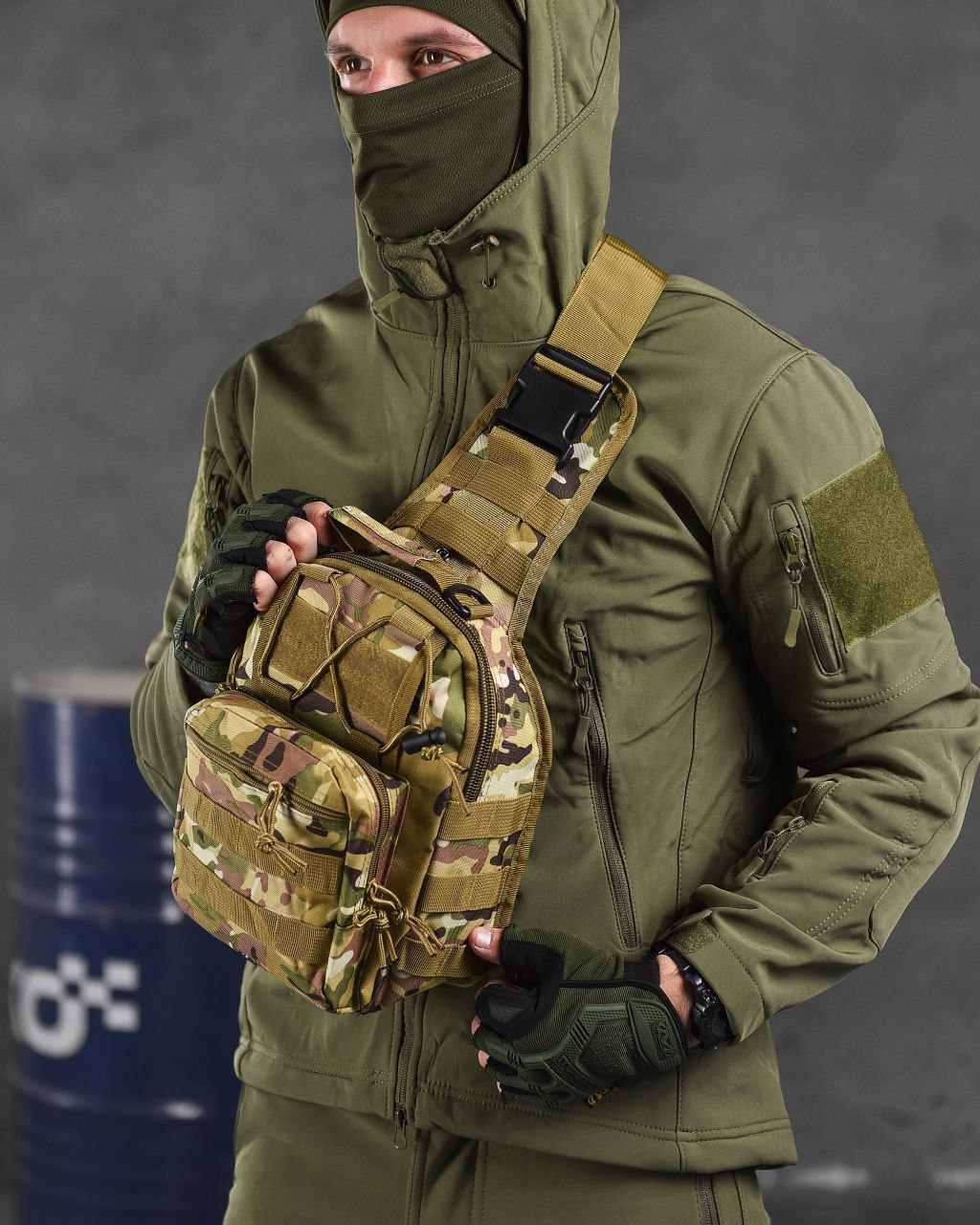 Сумка через плечо военная однолямочная 6 л (T-023) - фото 5 Сумка через плечо военная однолямочная 6 л (T-023) - фото 5