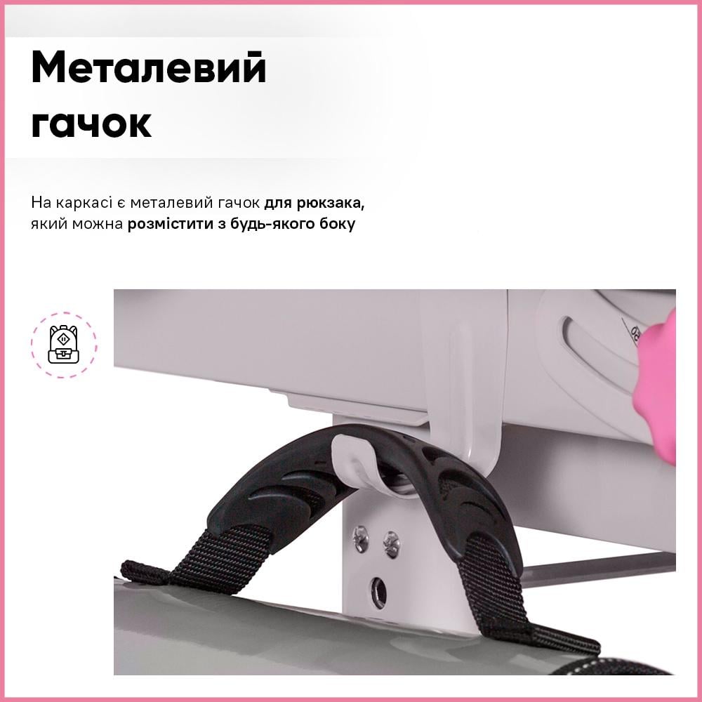 Парта детская школьная Evo-kids BD-04P Teddy XL со стулом и лампой Розовый (8444959) - фото 7 Парта детская школьная Evo-kids BD-04P Teddy XL со стулом и лампой Розовый (8444959) - фото 7