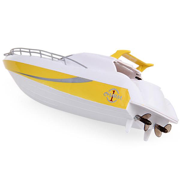 Игрушка на радиоуправлении HappyCow 1:10 Racing Boat катер на радиоуправлении Бело-Желтый - фото 4