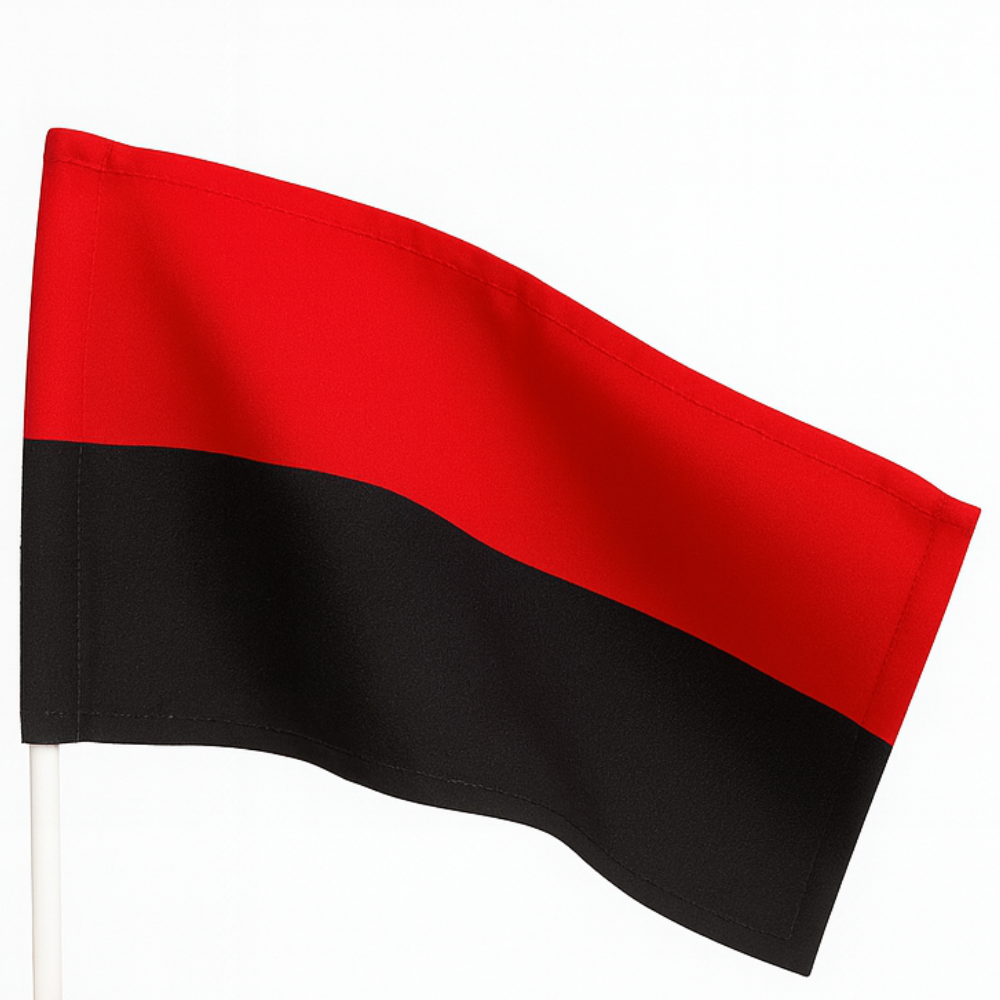 Флаг Украины УПА на палочке габардин 24х16 см Красно-черный (26913) Флаг Украины УПА на палочке габардин 24х16 см Красно-черный (26913)