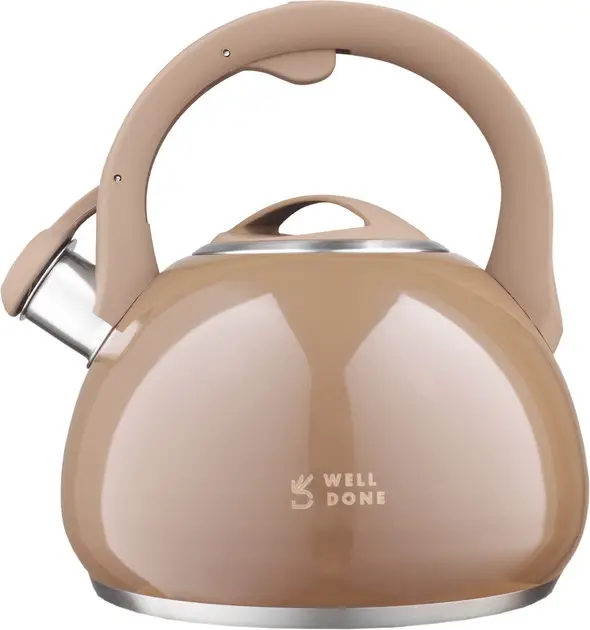 Чайник зі свистком Well Done WD-4023B 3 л Кавовий (8-6-4942139)