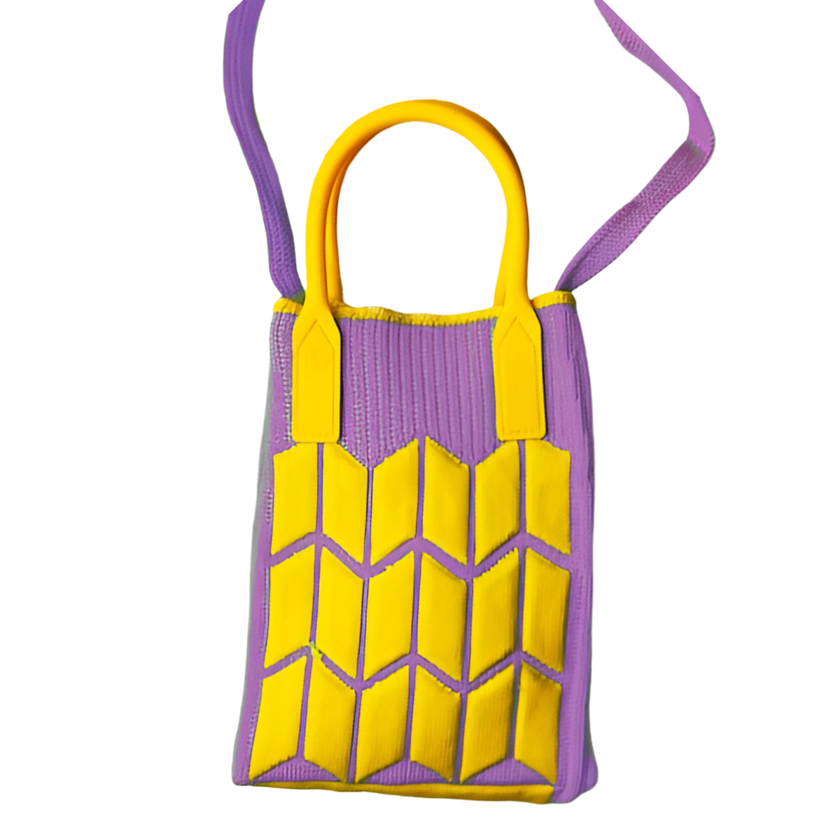 Міні-сумка в'язана Жовто-фіолетовий (25-551) - фото 1 Міні-сумка в'язана Жовто-фіолетовий (25-551) - фото 1