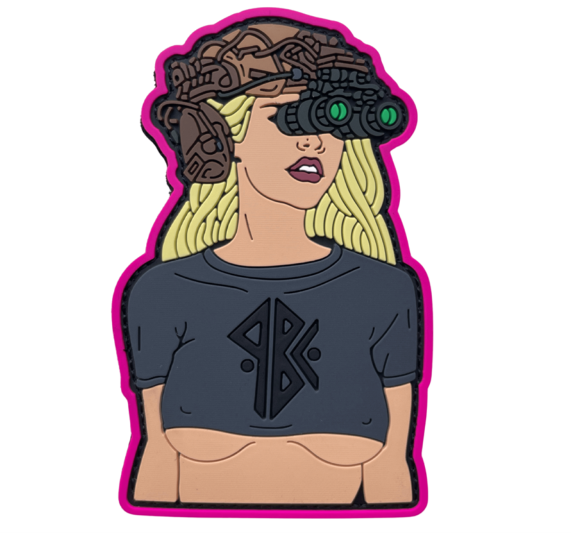 Патч Девушка TACTIC с розовой обводкой (PATCH-0134)