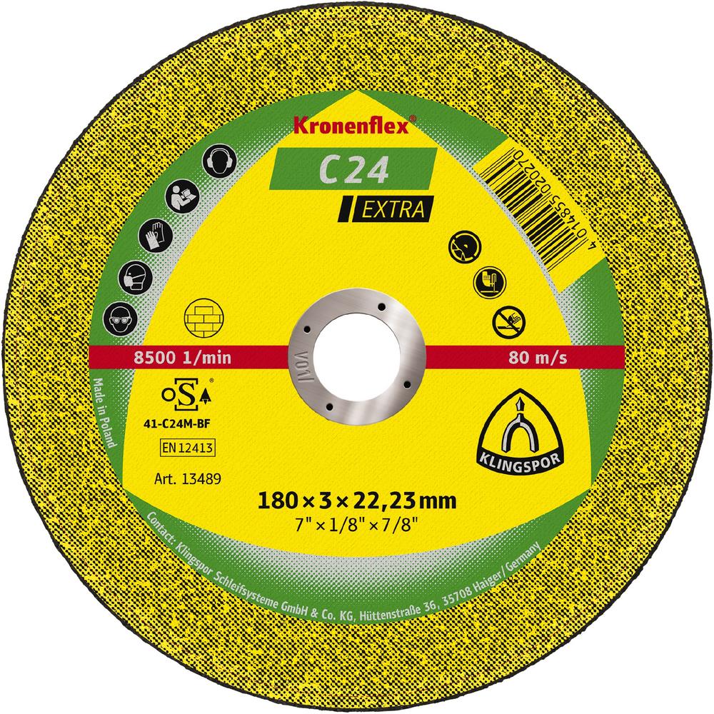 Отрезной диск Klingspor Kronenflex С24 Extra прямой по бетону 180х3х22,23 мм (21075)