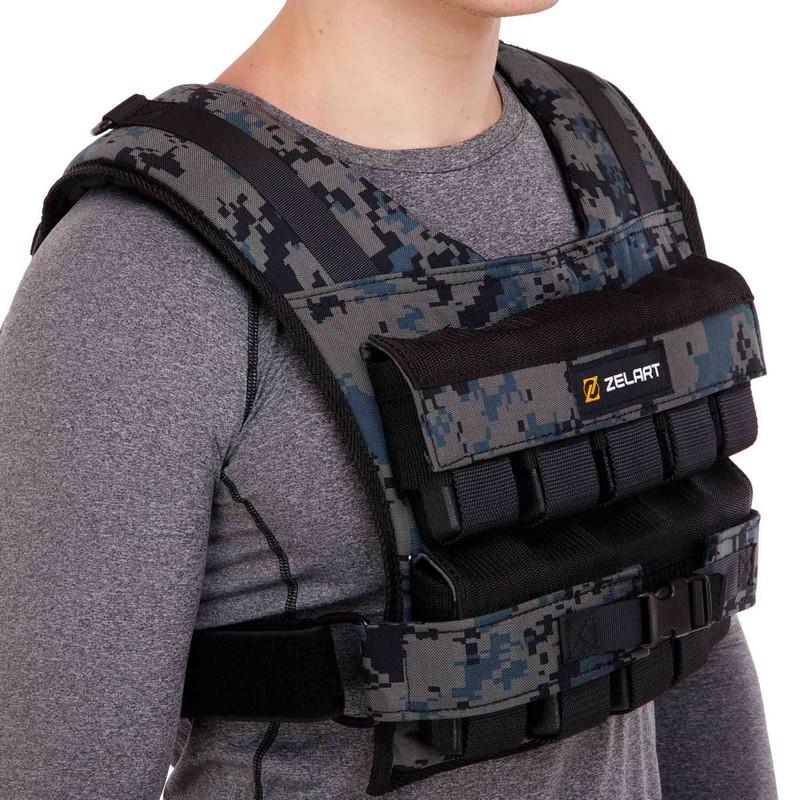 Жилет утяжелитель TA-7817 с регулировкой веса 20 кг Камуфляж (56363222) - фото 4