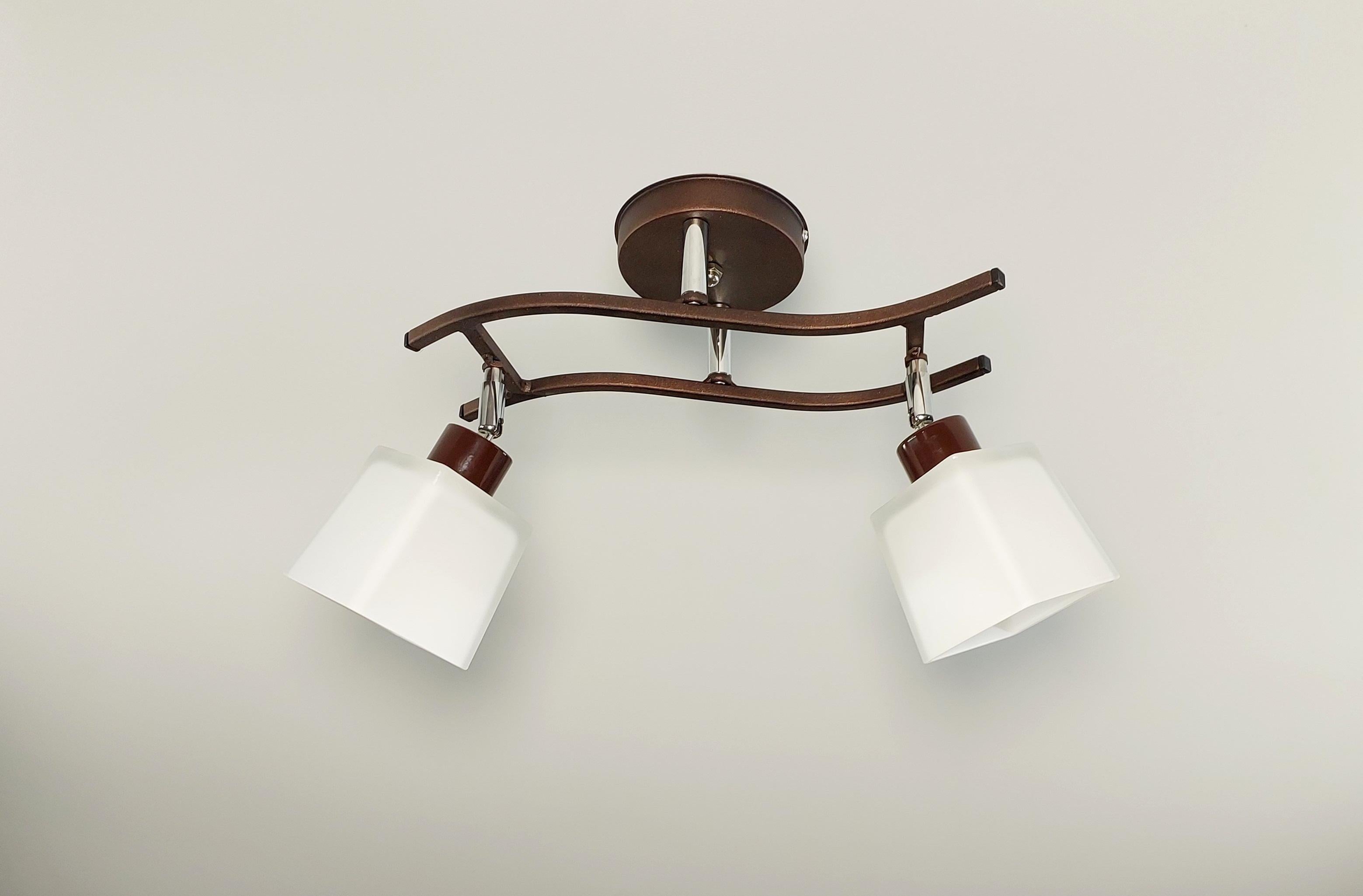 Потолочная люстра на 2 поворотных плафона Коричневый (13005/2)