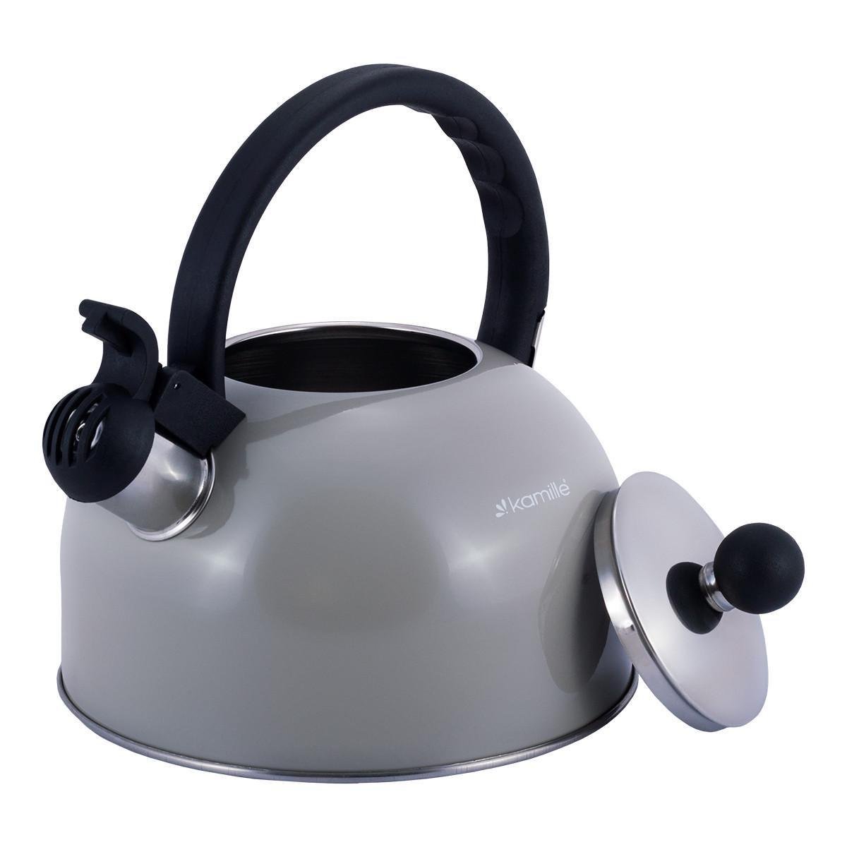 Чайник со свистком Kamille KM-0679А из нержавеющей стали 2,5л Серый (150-84-0679А.2) - фото 5 Чайник со свистком Kamille KM-0679А из нержавеющей стали 2,5л Серый (150-84-0679А.2) - фото 5