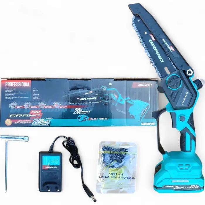 Пила ланцюгова акумуляторна Grand АПЦ-20/6"-1 BL з подовжувачем VS'2500 1,6-2,5 м (24451550) - фото 3