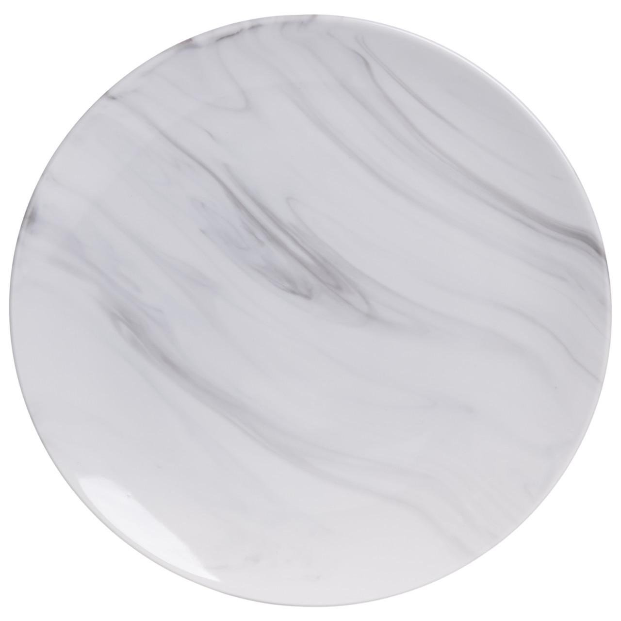 Столовый набор посуды тарелок и чашек Marmor 24 предметов на 6 персон фарфоровый (MD-24-2G) - фото 2