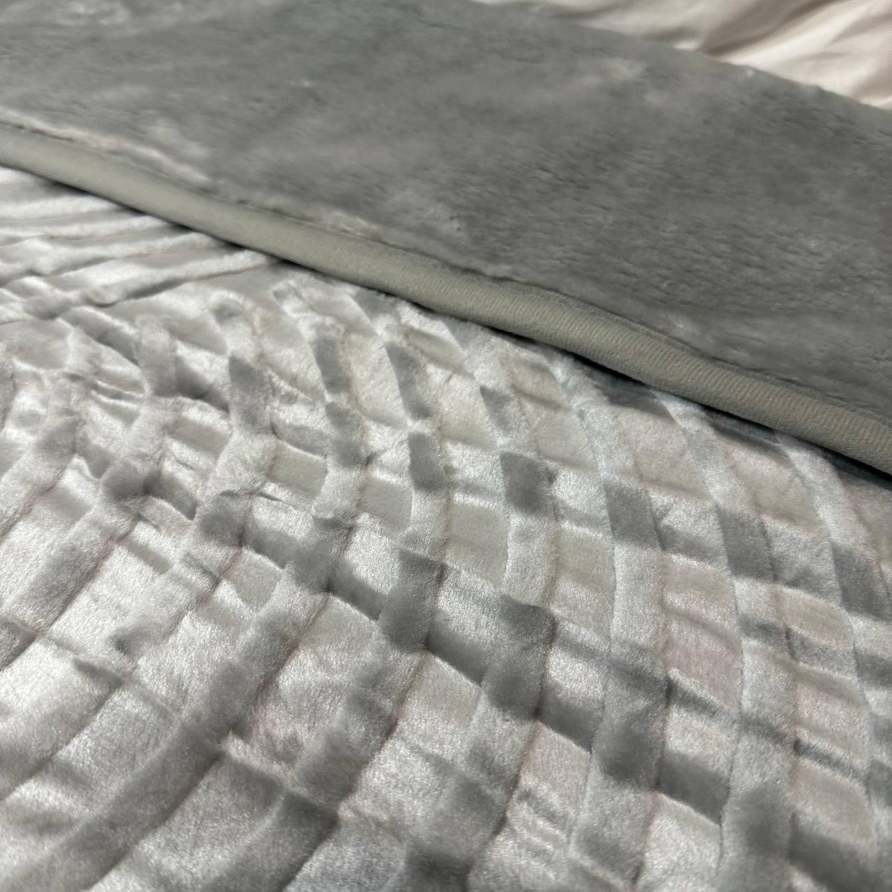 Покривало на ліжко акрилове 200x230 см Сірий (P-акрил-17) - фото 4