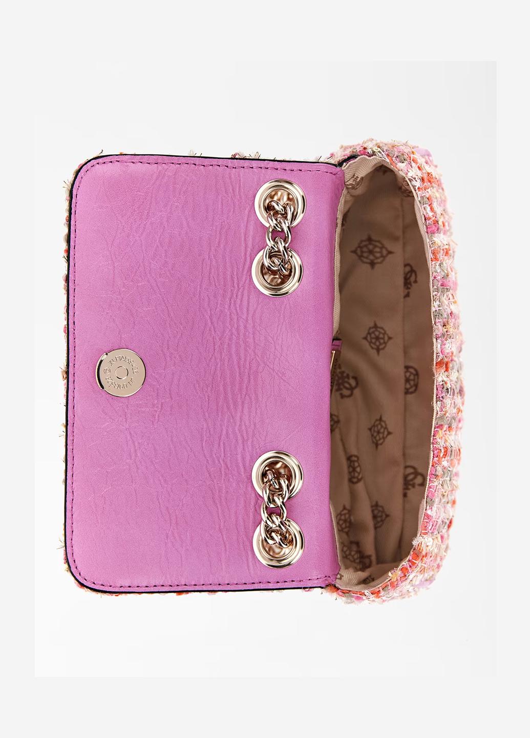 Сумка крос боді жіноча твідова Guess SPARK MICRO MINI HWTF8700780-FMU Фуксія - фото 6 Сумка крос боді жіноча твідова Guess SPARK MICRO MINI HWTF8700780-FMU Фуксія - фото 6