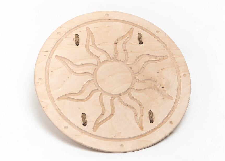 Деревянный щит викинга Солнце 55 см