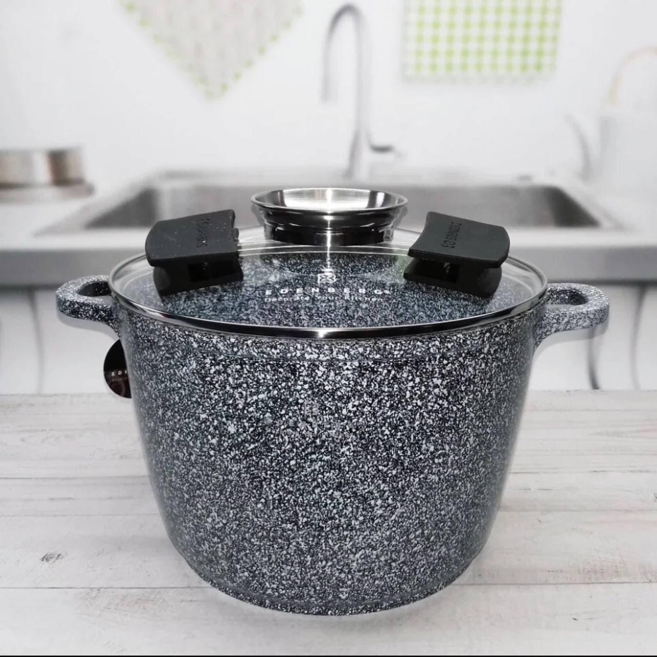 Кастрюля Edenberg с гранитным антипригарным покрытием 10,2 л 28 см (EB-8009) - фото 1 Кастрюля Edenberg с гранитным антипригарным покрытием 10,2 л 28 см (EB-8009) - фото 1